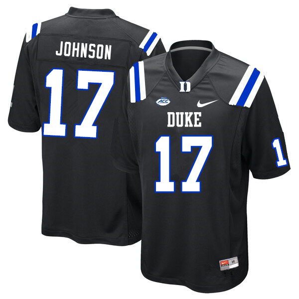 Men #17 Da'Quan Johnson Duke Blue Devils College Football Jerseys Sale-Black - Click Image to Close